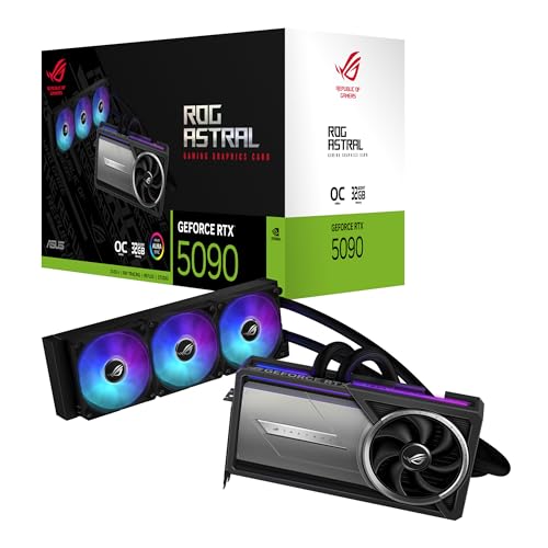 ASUS ROG Astral LC GeForce RTX 5090 32GB GDDR7 OC Edition Gaming Grafikkarte mit All-in-One-Flüssig-CPU-Wasserkühlung (Nvidia DLSS4, PCIe 4.0, DP 2.1b, 360mm AIO-Kühler, ROG-ASTRAL-LC-RTX5090-O32G)