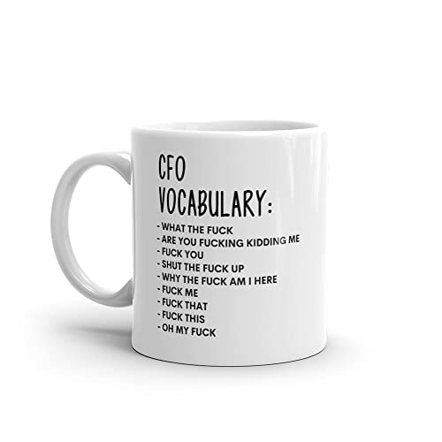 uniqx Vocabulary at Work Mug-Rude CFO Mug-Funny CFO Mugs-CFO Mug-Colleague Mug,CFO Gift,Surprise Gift,Workmate Mug 11oz, White