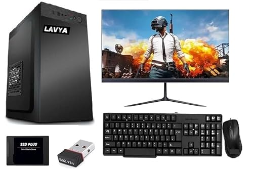 lavya Desktop Computer Full Setup Core i5-4400/ Ram 8GB/256GB SSD/Windows10 /WiFi Dongal/19 Inch Monitor/Keyboard+Mouse for Home, Gaming Pc, Office (Full Set up)