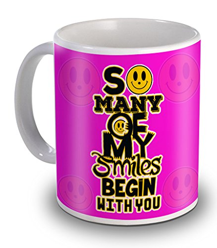 MUGS TRADER So Many of My Smiles Begin with You Gifts for Valentine's Day Coffee Mug12260