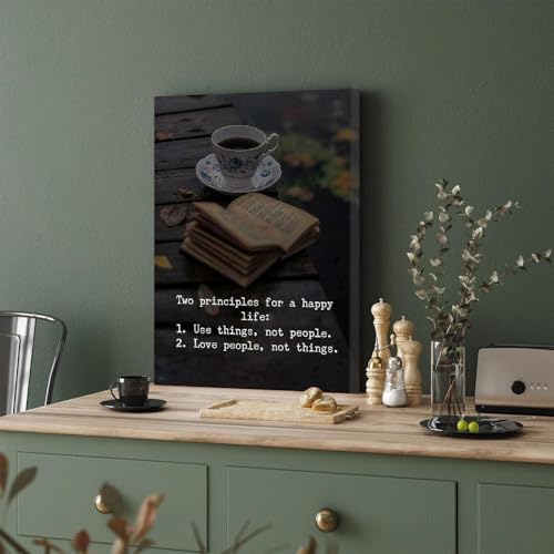 GADGETS WRAP Canvas Gallery Wrap Framed for Home Office Studio Living Room Decoration (11x17inch) - Two Principal Of Happy Life