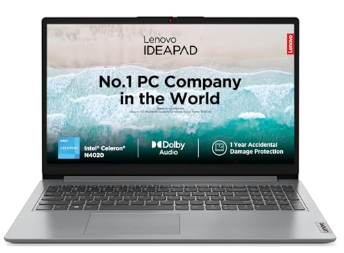 Lenovo IdeaPad Slim 1 Intel® Celeron® N4020 15.6 inch (39.6cm) Thin & Light Laptop (8GB RAM/512GB SSD/Windows 11 Home/Office Home & Student 2024/1Yr ADP Free/Cloud Grey/1.54Kg), 82V700L2IN