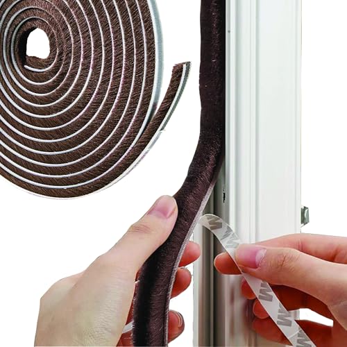 URBANMONK 10 Meter Weather Stripping Door Seal Strip | Self Adhesive Weather Strip Sound proofing for Windows | Window Sealing Strips for Gap | soundproof Door Seal (Brown)
