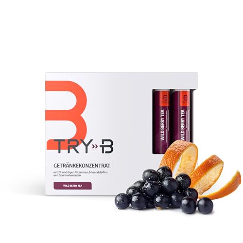 TRY‑B Wild Berry Tea Konzentrat zur Unterstützung der Gewichtskontrolle – Nahrungsergänzungsmittel & Fastendrink – Kein Hungergefühl dank Glycerol – 100% Vitamine & Mineralstoffe