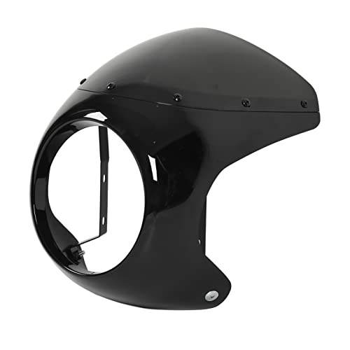 Culnflun Motorcycle Headlight Fairing, Smooth Face Black Aging Resistants Universal Fit, for Round Headlights Motorbike (glossy black)