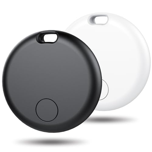 Tracker Air Tag-2 Pack: Smart Bluetooth Tracker, [Apple MFi Certified] Item Finder Works with Apple Find My (iOS Only) App, Trakcer Tag Locator for Keys, Luggage, Satchel, Backpack etc.