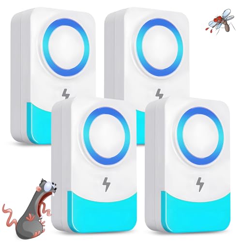 DOBWGXZ Upgrade Ultrasonic Pest Repeller, 4 Pack Powerful Mouse Repellent Plug-In Pest Control, Effective Against Mice, Rats, Mosquitoes, Spiders, Cockroaches, Ants,and More (4 Pack)
