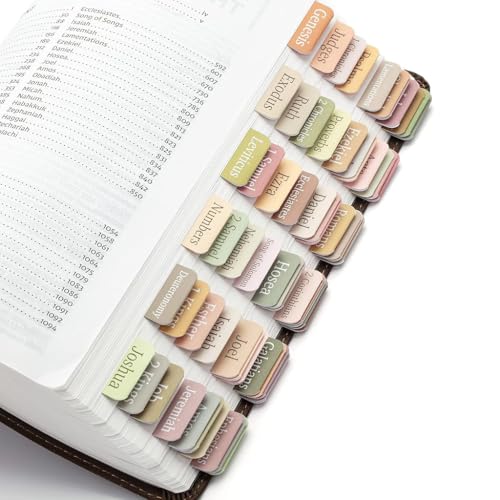 Climberty® Bible Tabs, 75 Tabs, Boho Theme, Laminated Bible Index for Women and Men, Bible Tabs for Chanting, Recitation, Studying, 3.5x3.5cm Per One