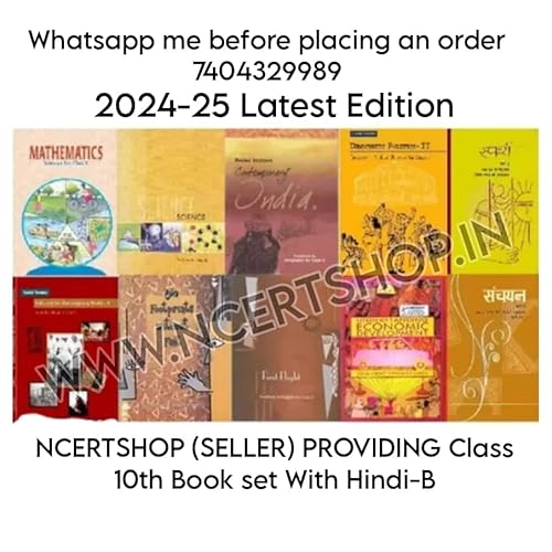 NCERTSHOP NCERT Class 10 Book Set of 10 (English Medium) 2025-26 Edition with Hindi-B Textbook for Class X | (Sparsh + Sanchayan + First Flight + Footprints without Feet + Maths + Science + History + Geography + Political Science + Economics) |10th Class 2024-25 Edition 10th Books Set