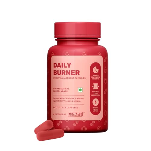 What's Up Wellness Daily Burner Capsules with CarbBliss® & ACV | Weight Loss Supplement For Women & Men | Helps Manage Cravings, Calories & Carbs | 30 Capsules