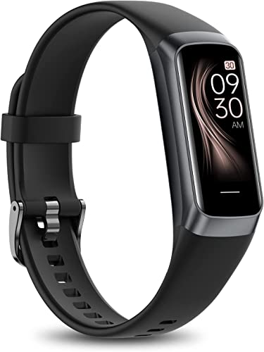 Fitness Tracker with 24/7 Heart Rate Sleep Blood Oxygen Monitor,IP68 Waterproof Smart Watch,1.10''AMOLED Touch Color Screen,Step Counter Health Activity Trackers for Women Men (Black)