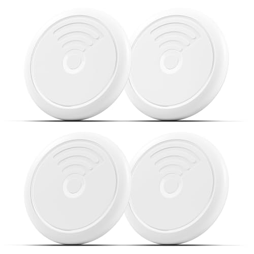 Hongtop Smart Tags 4 Pack Air Tracker Item Finders Work with Apple Find My (iOS Only) Track Your Keys,Wallet,Luggage,Backpack,Super Lightweight,Comes with 4 Beautiful Keyrings and Waterproof Cases (4)