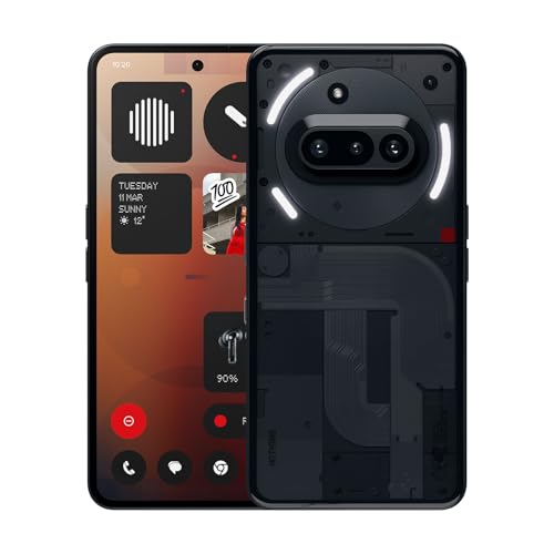 Nothing Phone (3a) Smartphone, 6.77" 120Hz AMOLED Display, 50MP Triple Camera System, Snapdragon 7s Gen3 Processor, Bluetooth 5.4, IP64 Waterproof, 5000mAh,Dual Nano-SIM, Android 15, 8+128GB Black