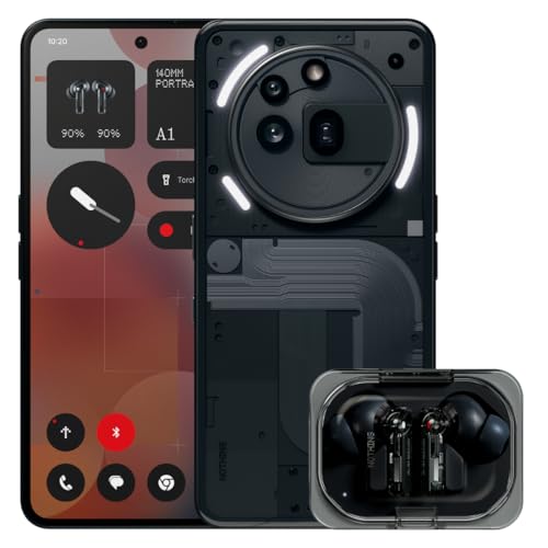Nothing Phone (3a) Pro 256 GB - Handy mit 50 MP Periskop-Kamera, 50 MP Hauptkamera - Schwarz Ear (a) Schwarz