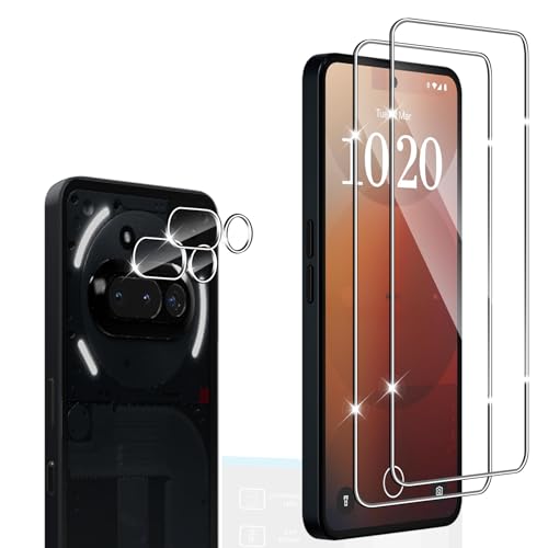 Wayneer Schutzfolie für Nothing Phone 3A für Panzerglas, 2 Stück Panzer Schutz Glas Mit 2 Stück Kamera Panzerfolie, Anti-Kratzen Folie 9H Härte HD Schutzglas