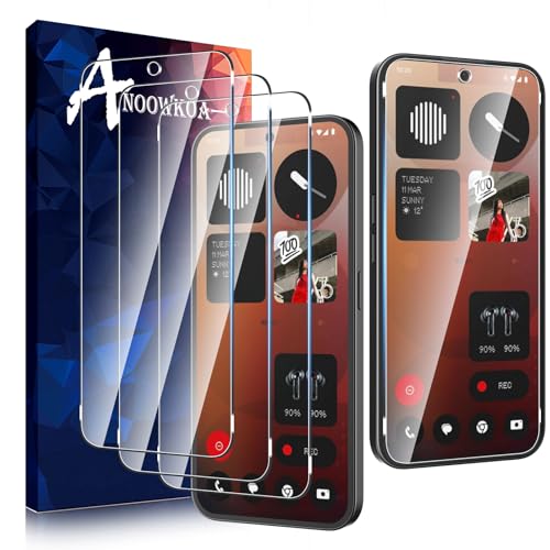 Anoowkoa 3 Pack Designed for Nothing Phone 3A & Nothing Phone3A Pro Screen Protector Tempered glass film.Anti-Breakage.Anti-Scratch No Bubbles 9H Hardness.Easy Installation