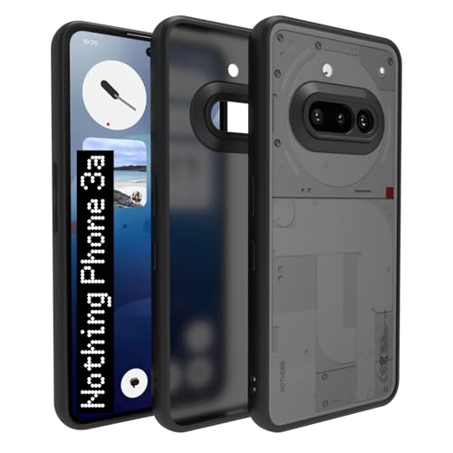 RIGGEAR Shockproof Sleek Hybrid Armor Back Cover Case for Nothing Phone 3a (Smoke Black Matte PC + Black TPU Bumper)
