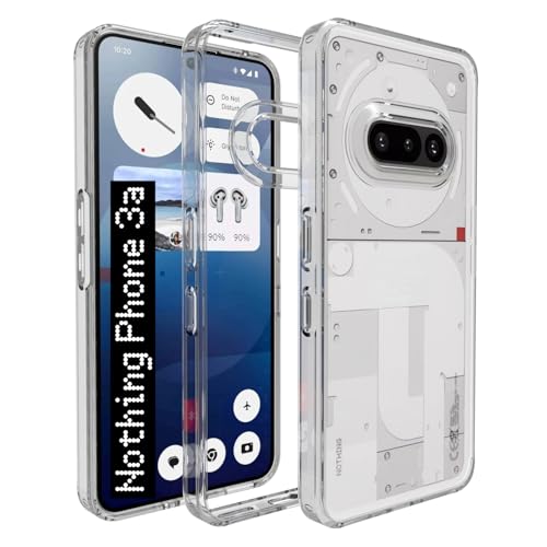 RIGGEAR Shockproof Clear Hybrid Armor Back Cover Case for Nothing Phone 3a (Clear PC+ Transparent TPU Bumper)