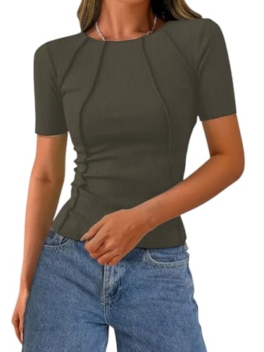 BUY & TRY Stylish Women Regular Fit Tops Perfect for Jeans Korean Western Inspired T-Shirts for Women Trendy and Comfortable Tops for Everyday Wear Large (Coco)