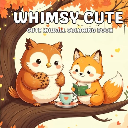 Whimsy Cute coloring book: Delightful and Cozy: Coloring Pages of Woodland Creatures and Magic