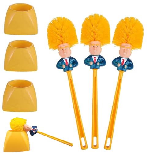 Trump KlobüRste - Donald Trump KlobüRste Mit Halter, Langem Griff Wc BüRste,FüR Badezimmer Reinigung ToilettenbüRste, Die TäGliche Reinigung Geeignet - Lustiges Geschenk (3 PCS)