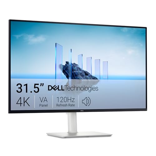 Dell 32 Plus 4K Monitor - S3225QS - 31.5-inch 4K (3840 x 2160) up to 120Hz 16:9 Display, VA Panel, AMD FreeSync Premium, 99% sRGB, 95% DCI-P3, 1500:1 Contrast Ratio, Comfortview Plus - Ash White