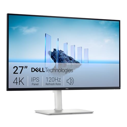 Dell 27 Plus 4K Monitor - S2725QS - 27-inch 4K (3840 x 2160) 120Hz 16:9 Display, IPS Panel, AMD FreeSync Premium, sRGB 99%, Integrated Speakers, 1500:1 Contrast Ratio, Comfortview Plus - Ash White