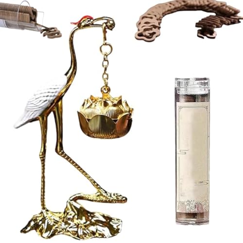 Lotus-Kranich-Ornamente & Aromatherapie-Diffusor mit 42 Dufttabletten – zum Stressabbau und als Schlafmittel – für Schlafzimmer, Homeoffice und Yogastudio (1 PCS-C)