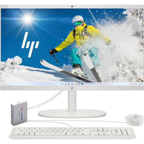HP 2025 Latest 22 inch All-in-One Desktop Computer • 32GB RAM • 1TB PCIe SSD • FHD Display • Intel CPU • Microsoft Office Trial • USB-C • White KB & Mouse • WOWPC Recovery USB • Windows 11