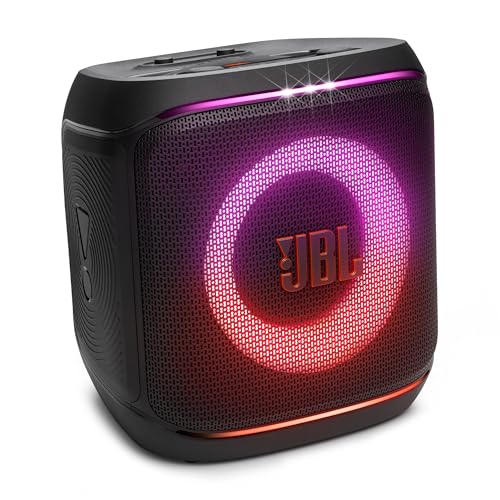 JBL Partybox Encore 2, Wireless Bluetooth Party Speaker with Wireless Mic, 15 Hours of Playtime, IPX4 Splashproof, Pro Sound with AI Sound Boost and Auracast Multi-Speaker Connection, Black