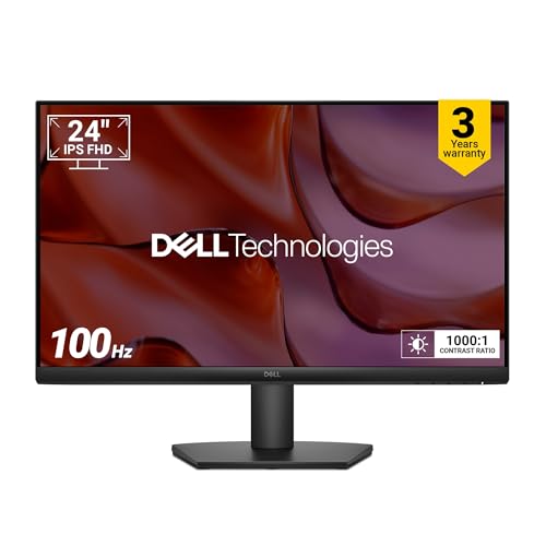 Dell SE2425HM 24"/60.96 cm FHD Monitor| Ultra-Thin Bezels|100Hz IPS Panel| 5 ms| Contrast 1,000:1| Tilt Adjustment| 1x HDMI, 1xVGA| Warranty 3 Years|Comfortview Plus|TÜV Rheinland 3-Star Eye Comfort