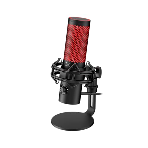 (Refurbished) HyperX QuadCast 2-USB Microphone for Gaming,Streaming and Podcasting,On-Board Controls, LED Lighting, Quick Release Shock Mount and Built-in Arm/Stand Mount,PC,Mac,PS5,PS4,USB-C-Black.