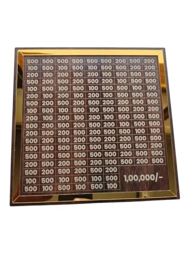 ANAJI Wooden Money/Piggy Bank for Kids & Adults, Coin Box with Carved Design Savings Mini Bank, Donation Box,Smart Money Box,Wooden Coin Box,Money Saver,Money Piggy Bank with Numbers (Golden)