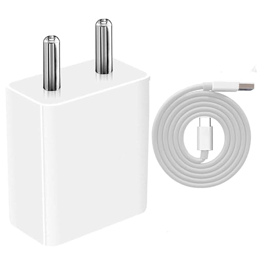 60W Ultra Fast Type-C Charger for Real-me GT 7 Pro Charger Original Adapter Like Quick Dash Warp Dart Flash Super Vooc Qualcomm QC 5.0 Charger with 1M Type C USB Data Cable (60W,SC-53,WT)