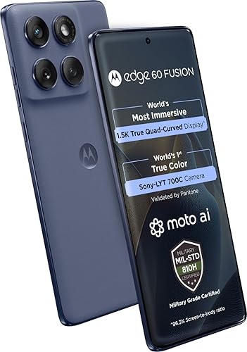 Motorola Edge 60 Fusion 5G (Pantone Slipstream, 8GB RAM, 256GB Storage) | MediaTek Dimensity 7400 Processor | 50MP + 13MP | 32MP Selfie | 6.67" pOLED Display | 5500mAh Battery | 68W Fast Charger