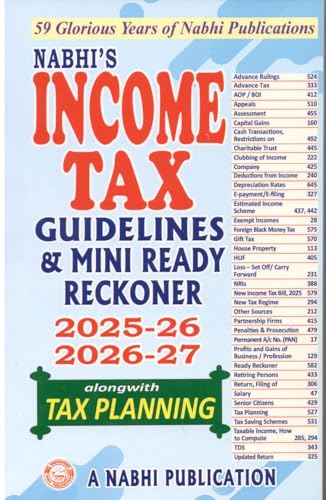 Nabhi's INCOME TAX Guidelines & Mini Ready Reckoner 2025-26 & 2026-27 alongwith Tax Planning