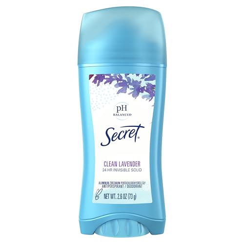 Secret Invisible Solid Antiperspirant and Deodorant, Clean Lavender, 73 g