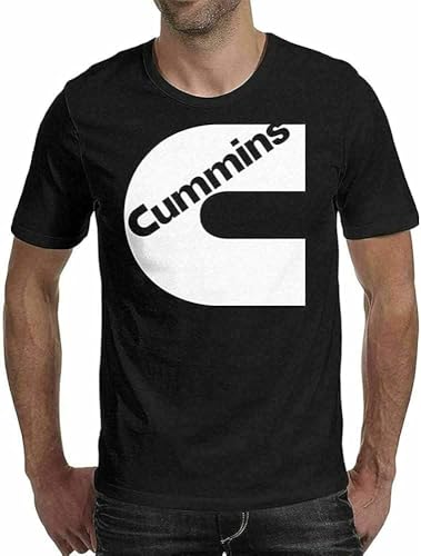 Cummins T-Shirt Cotton Summer Man Tee Elasticity Loose Printing Crewneck top Shi Black Men's