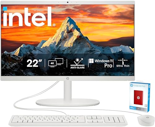 HP 22" FHD All-in-One Desktop Computer for Business and Everyday Use • 2025 Intel Dual-Core Processor • 32GB RAM • 640GB Storage • HDMI • Type-C • Wi-Fi 6 • HD Webcam • Windows11 Pro